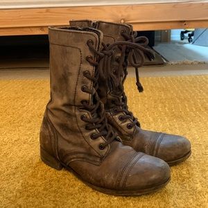 All Saints women’s Brown Leather combat boots